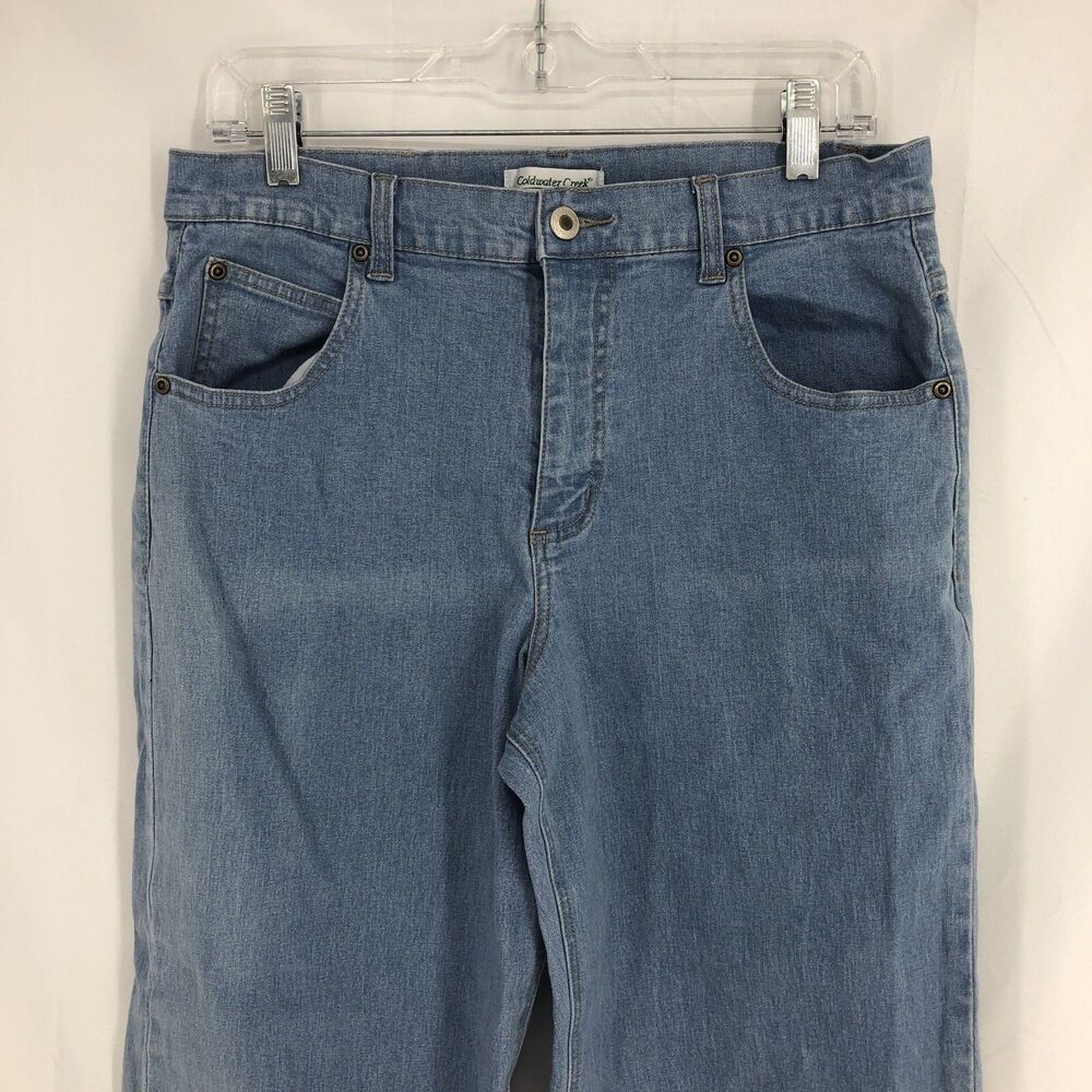 Coldwater Creek Capri Straight Cropped Light Wash Denim High Rise Jean 12 32x24